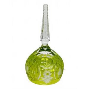 Vintage Bleikristall Crystal Bell Bright or Lime Green Made in Germany